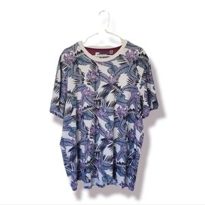 Men's Ted Baker Multicolor Tropical T-Shirt Crew-Neck 100% Cotton